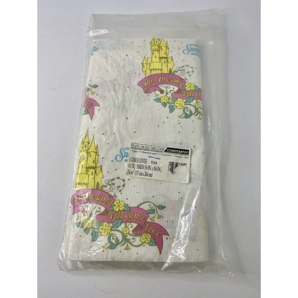 Contempo 1990’s Disney Snow White Party Table Cloth Vintage Decoration‎
